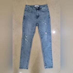 Classic Blue Distressed Women Jeans